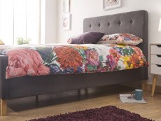 GFW GFW Ashbourne 5ft King Size Dark Grey Upholstered Fabric Ottoman Bed Frame