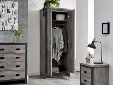 GFW GFW Boston Grey 3 Piece Bedroom Furniture Package (Flat Packed)