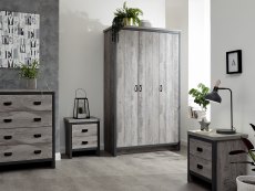 GFW GFW Boston Grey 4 Piece Bedroom Furniture Package (Flat Packed)