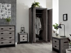 GFW GFW Boston Grey 4 Piece Bedroom Furniture Package (Flat Packed)