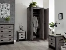 GFW GFW Boston Grey Wood Effect 4 Piece Bedroom Furniture Package