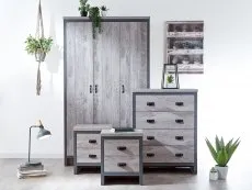 GFW GFW Boston Grey Wood Effect 4 Piece Bedroom Furniture Package