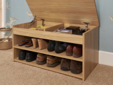 GFW GFW Budget Oak Shoe Cabinet (Flat Packed)
