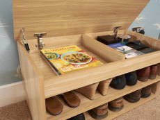 GFW GFW Budget Oak Shoe Cabinet (Flat Packed)