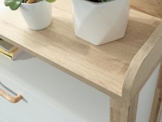 GFW GFW Berwick White and Light Oak 2 Tier Shoe Cabinet (Flat Packed)