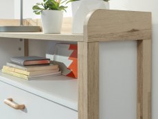 GFW GFW Berwick White and Light Oak 2 Tier Shoe Cabinet (Flat Packed)
