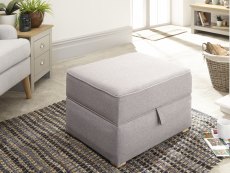 GFW GFW Dauphine Light Grey Hopsack Square Storage Footstool