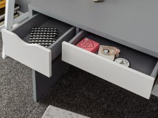 GFW GFW Elizabeth Grey and White Dressing Table and Stool (Flat Packed)