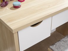GFW GFW Elizabeth Oak and White Dressing Table and Stool (Flat Packed)