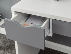 GFW GFW Elizabeth White and Grey Dressing Table and Stool (Flat Packed)