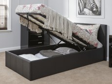 GFW GFW Ecuador 3ft Single Black Upholstered Faux Leather End Lift Ottoman Bed Frame