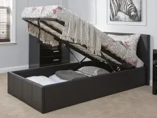 GFW GFW Ecuador Black Faux Leather End Lift Ottoman Bed Frame