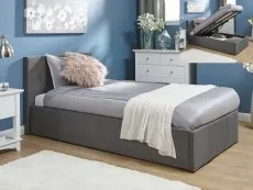 GFW GFW Ecuador Grey Hopsack Fabric End Lift Ottoman Bed Frame