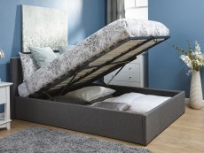 GFW GFW Ecuador 4ft Small Double Grey Hopsack Upholstered Fabric End Lift Ottoman Bed Frame