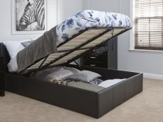 GFW GFW Ecuador 4ft6 Double Black Upholstered Faux Leather End Lift Ottoman Bed Frame