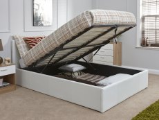GFW GFW Ecuador 4ft6 Double White Upholstered Faux Leather End Lift Ottoman Bed Frame