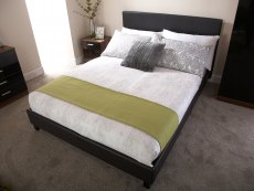 GFW GFW Bed in a Box 4ft Small Double Black Upholstered Faux Leather Bed Frame
