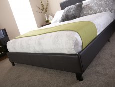 GFW GFW Bed in a Box 4ft Small Double Black Upholstered Faux Leather Bed Frame