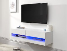 GFW Galicia 120cm White Wall TV Cabinet With LED (Flat Packed)