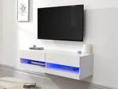 GFW GFW Galicia 150cm White Wall TV Cabinet With LED Lighting