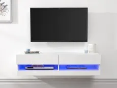 GFW GFW Galicia 150cm White Wall TV Cabinet With LED Lighting