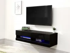 GFW GFW Galicia 180cm Black Wall TV Cabinet With LED Lighting