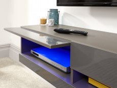 GFW GFW Galicia 180cm Grey Wall TV Cabinet With LED (Flat Packed)