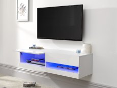 GFW GFW Galicia 180cm White Wall TV Cabinet With LED (Flat Packed)