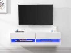 GFW GFW Galicia 180cm White Wall TV Cabinet With LED (Flat Packed)