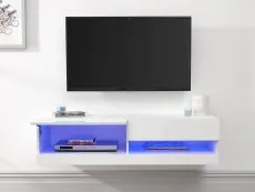 GFW GFW Galicia 180cm White Wall TV Cabinet With LED Lighting