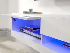 GFW GFW Galicia 180cm White Wall TV Cabinet With LED Lighting