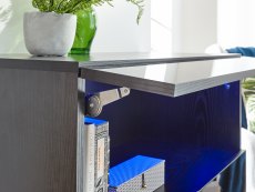 GFW GFW Galicia Black 2 Door Sideboard With LED (Flat Packed)