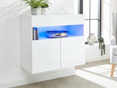 GFW GFW Galicia White 2 Door Sideboard With LED (Flat Packed)