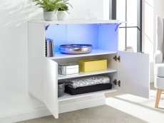 GFW GFW Galicia White 2 Door Sideboard With LED (Flat Packed)
