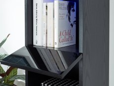 GFW GFW Galicia Black Tall Shelf Unit With LED (Flat Packed)
