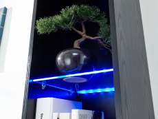 GFW GFW Galicia Black Tall Shelf Unit With LED (Flat Packed)