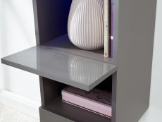 GFW GFW Galicia Grey Tall Shelf Unit With LED (Flat Packed)