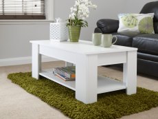 GFW GFW Arvika White Lift Up Coffee Table (Flat Packed)