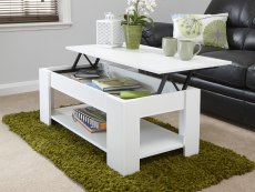 GFW GFW Arvika White Lift Up Coffee Table (Flat Packed)