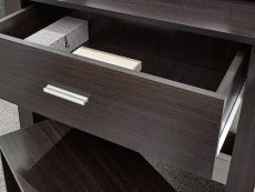 GFW GFW Hobson Espresso 1 Drawer Mirrored Storage Unit and Stool (Flat Packed)