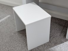 GFW GFW Hobson White 1 Drawer Mirrored Storage Unit and Stool (Flat Packed)
