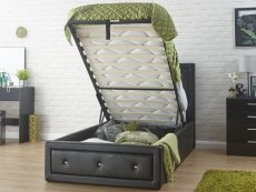 GFW GFW Hollywood 3ft Single Black Upholstered Faux Leather Ottoman Bed Frame DISC