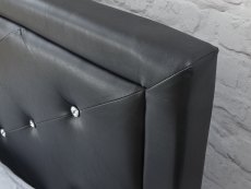 GFW GFW Hollywood 3ft Single Black Upholstered Faux Leather Ottoman Bed Frame DISC