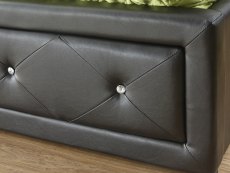 GFW GFW Hollywood 3ft Single Black Upholstered Faux Leather Ottoman Bed Frame DISC