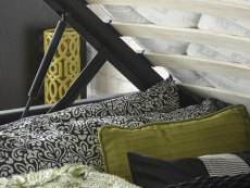 GFW GFW Hollywood 3ft Single Black Upholstered Faux Leather Ottoman Bed Frame DISC