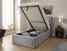 GFW GFW Hollywood 3ft Single Stone Grey Upholstered Fabric Ottoman Bed Frame