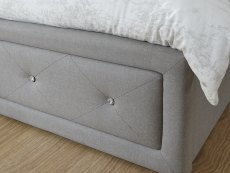 GFW GFW Hollywood 3ft Single Stone Grey Upholstered Fabric Ottoman Bed Frame