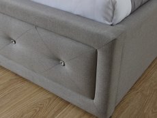 GFW GFW Hollywood 4ft6 Double Stone Grey Upholstered Fabric Ottoman Bed Frame