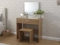 GFW GFW Julia Oak Dressing Table and Stool (Flat Packed)
