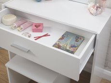 GFW Julia White Dressing Table and Stool (Flat Packed)